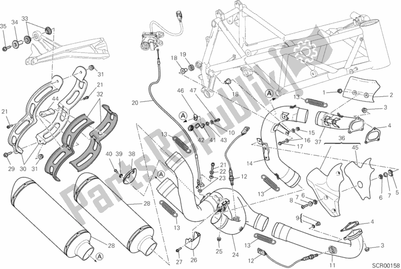 Todas las partes para Sistema De Escape de Ducati Streetfighter 848 2014