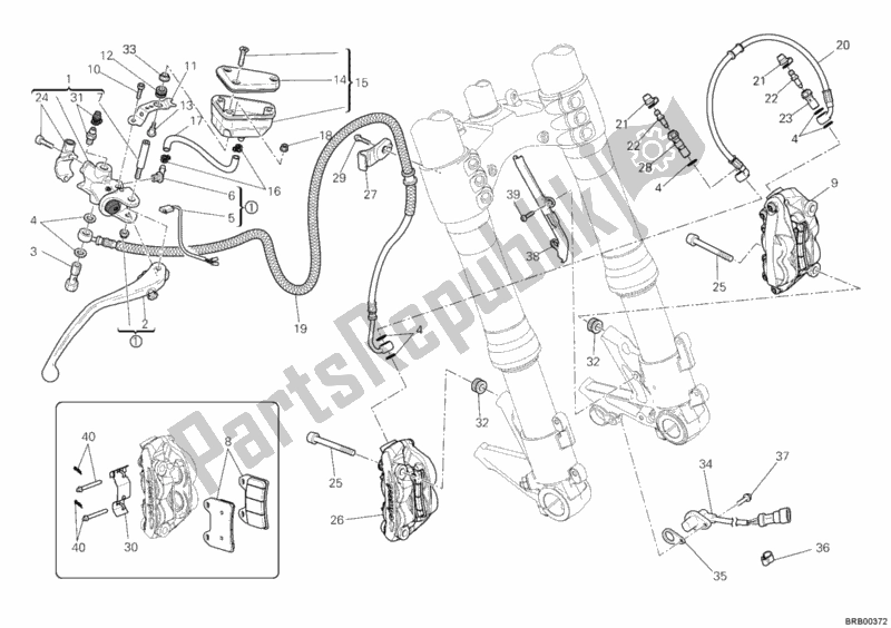 Todas las partes para Sistema De Freno Delantero de Ducati Streetfighter 848 2014