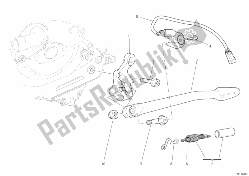 All parts for the Side Stand of the Ducati Streetfighter 848 2014