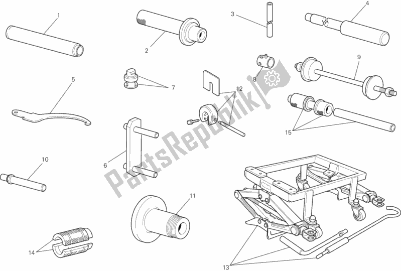 Alle onderdelen voor de 01b - Werkplaatsgereedschap van de Ducati Streetfighter 848 2015