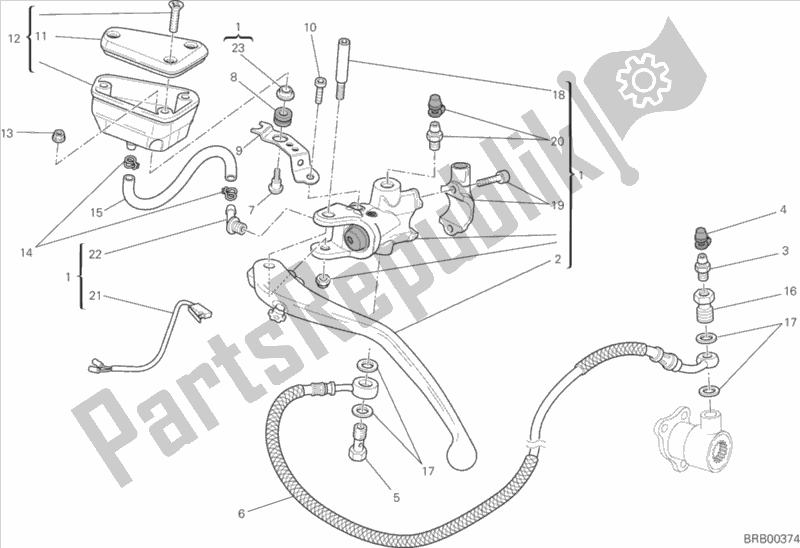 Alle onderdelen voor de Koppeling Hoofdremcilinder van de Ducati Streetfighter 848 2015