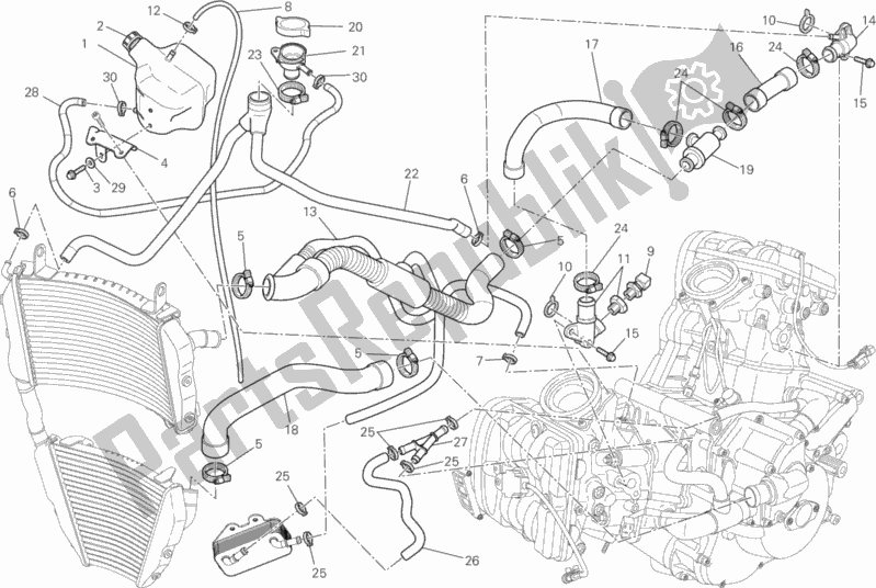 Todas las partes para Circuito De Enfriamiento de Ducati Streetfighter 848 2015