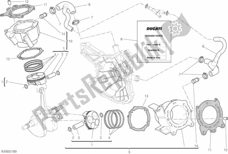 Alle onderdelen voor de Cilinder - Zuiger van de Ducati Streetfighter 848 2015