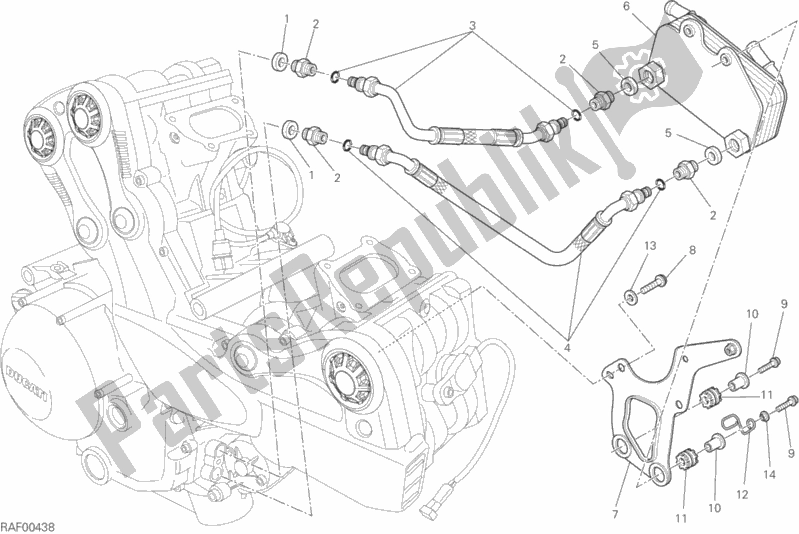 Alle onderdelen voor de Warmtewisselaar van de Ducati Streetfighter 848 2015