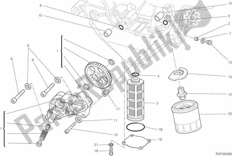 Alle onderdelen voor de Oliepomp - Filter van de Ducati Streetfighter 848 2015