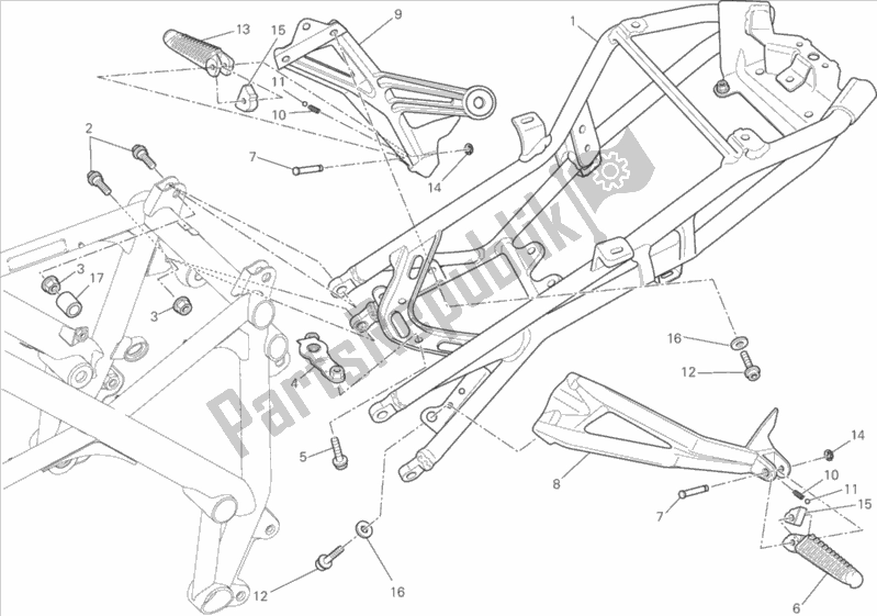 Alle onderdelen voor de Achterframe van de Ducati Streetfighter 848 2015