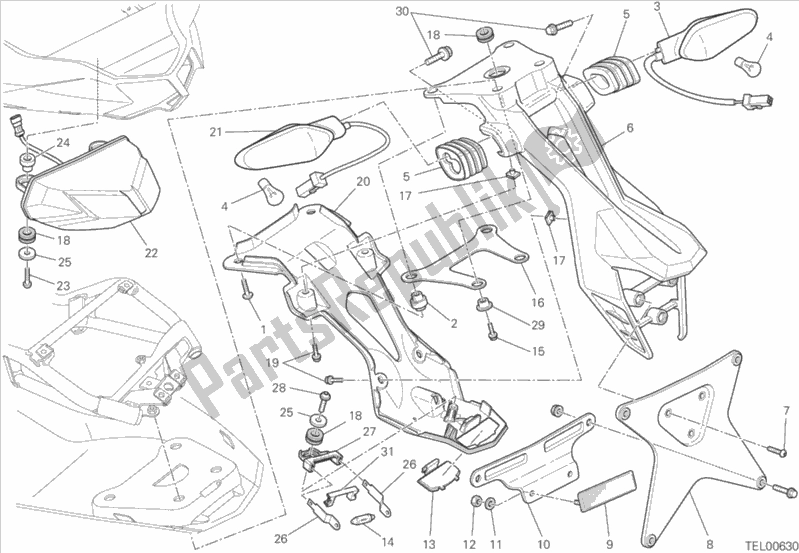 Alle onderdelen voor de Achterlicht van de Ducati Streetfighter 848 2015