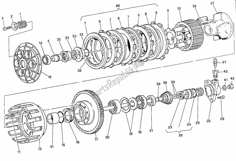 Tutte le parti per il Frizione del Ducati Superbike 851 1992