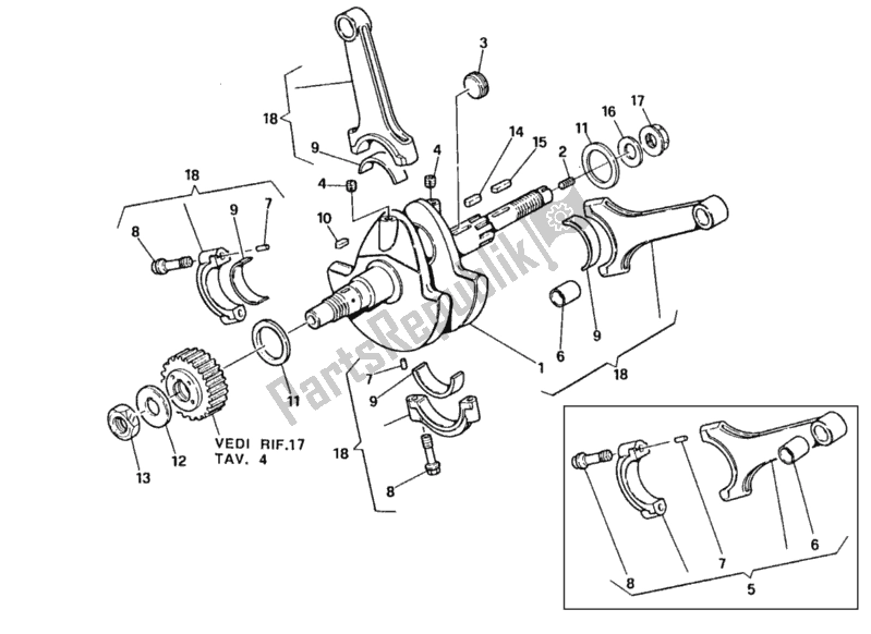 Alle onderdelen voor de Krukas van de Ducati Superbike 851 1992