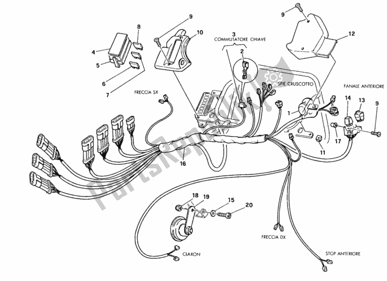 Alle onderdelen voor de Dashboard Bedrading van de Ducati Superbike 851 1992