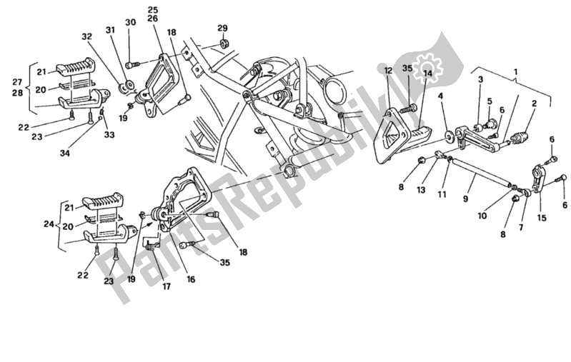 Tutte le parti per il Poggiapiedi del Ducati Superbike 851 1992