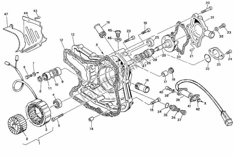 Tutte le parti per il Coperchio Del Generatore del Ducati Superbike 851 1992