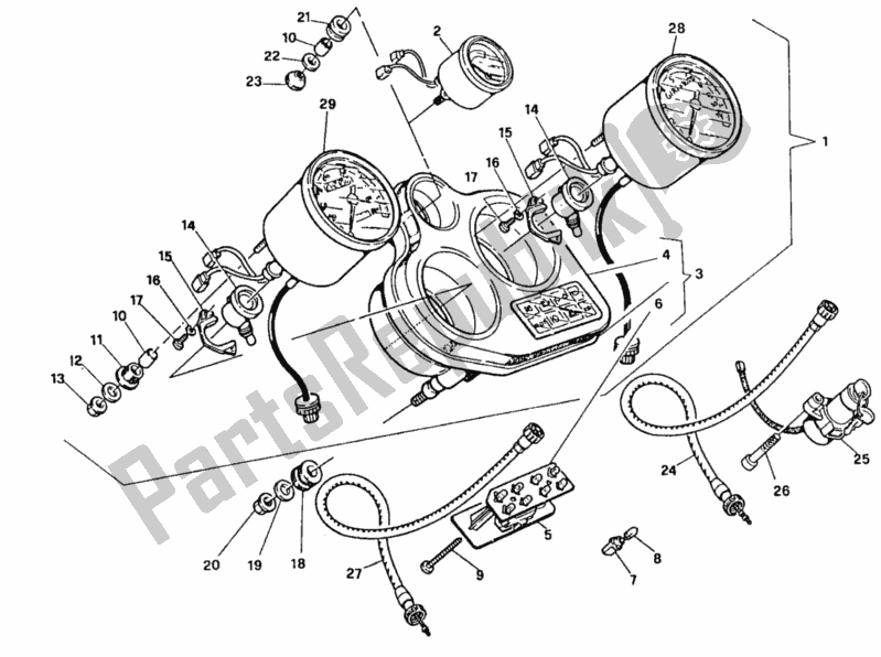 Alle onderdelen voor de Meter van de Ducati Superbike 851 1992
