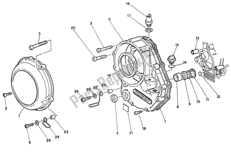 Tutte le parti per il Coperchio Frizione del Ducati Superbike 888 1994