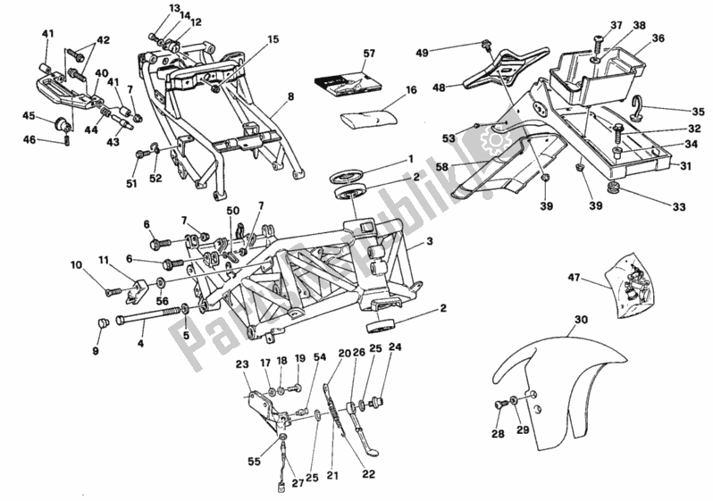 Tutte le parti per il Telaio del Ducati Superbike 888 1994