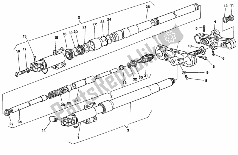 Tutte le parti per il Forcella Anteriore del Ducati Superbike 888 1994