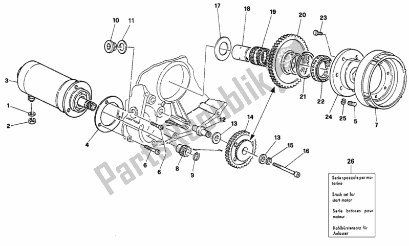 Tutte le parti per il Generatore - Motore Di Avviamento del Ducati Superbike 888 1994