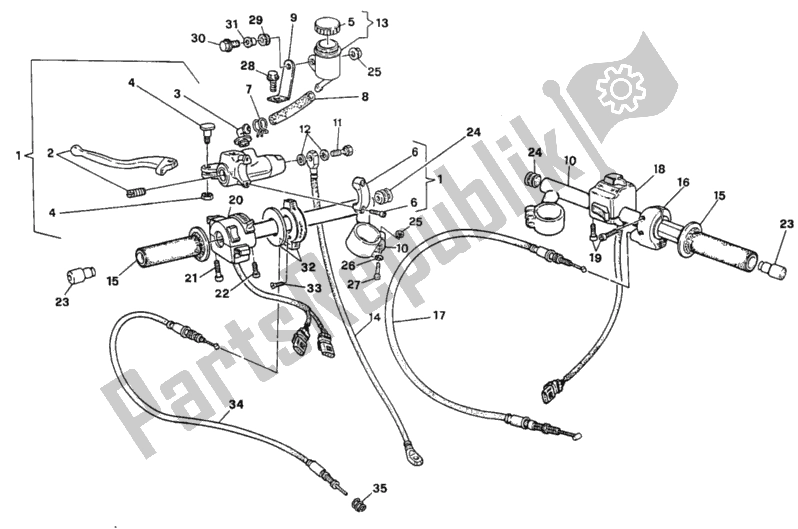 Alle onderdelen voor de Stuur van de Ducati Superbike 888 1994