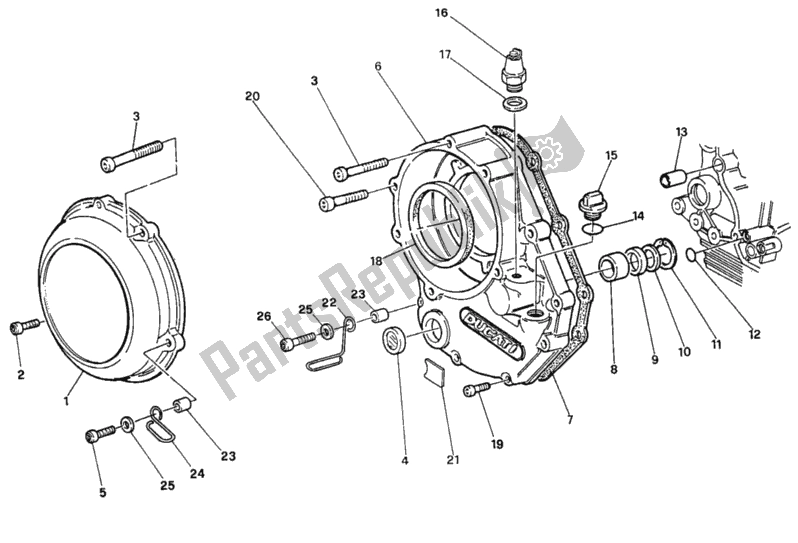 Tutte le parti per il Coperchio Frizione del Ducati Superbike 888 1995