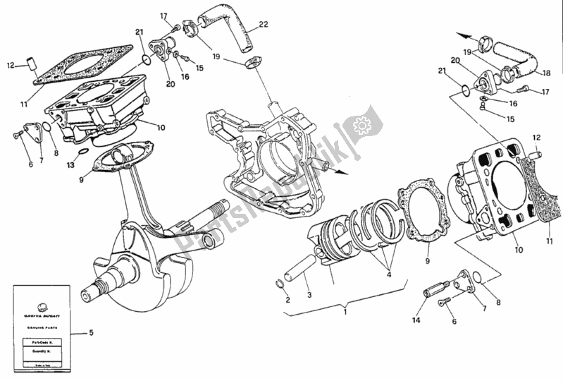 Tutte le parti per il Cilindro - Pistone del Ducati Superbike 888 1995