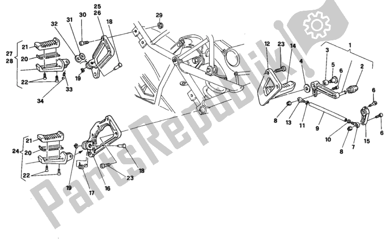 Todas las partes para Reposapiés de Ducati Superbike 888 1995