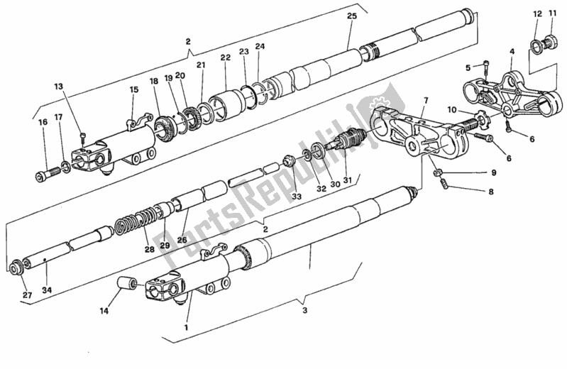 Tutte le parti per il Forcella Anteriore del Ducati Superbike 888 1995