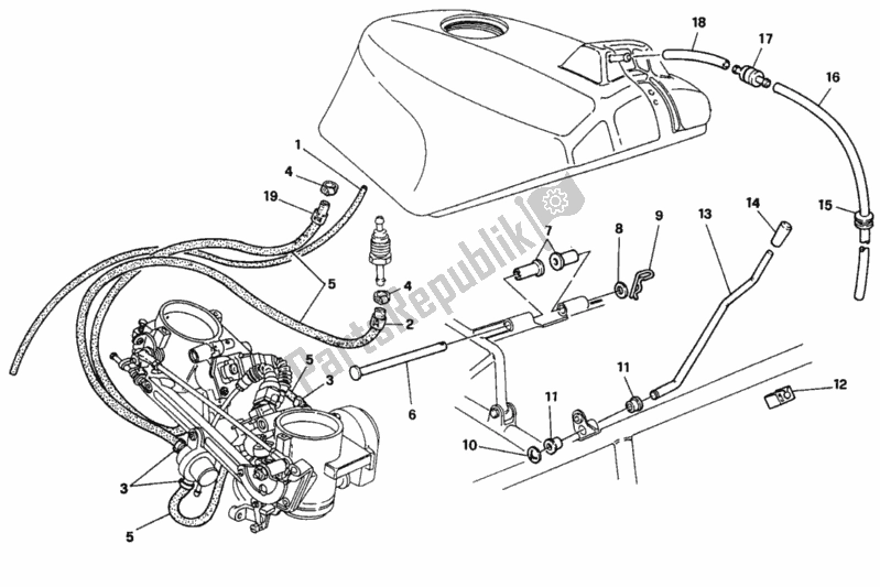 Todas las partes para Tubos Del Tanque De Combustible de Ducati Superbike 888 1995