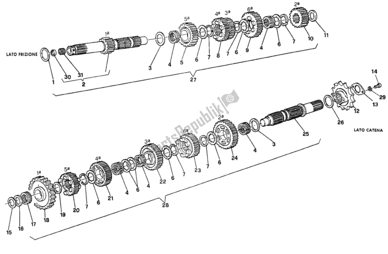 Tutte le parti per il Riduttore del Ducati Superbike 888 1995