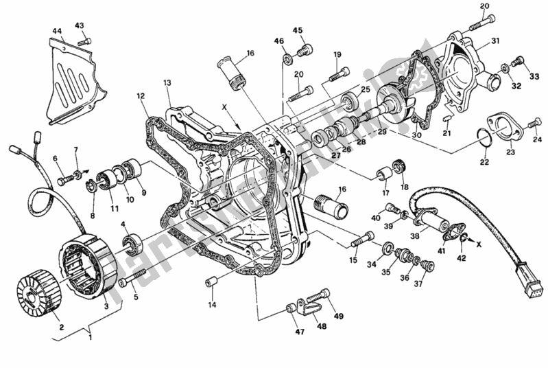 Tutte le parti per il Coperchio Del Generatore del Ducati Superbike 888 1995