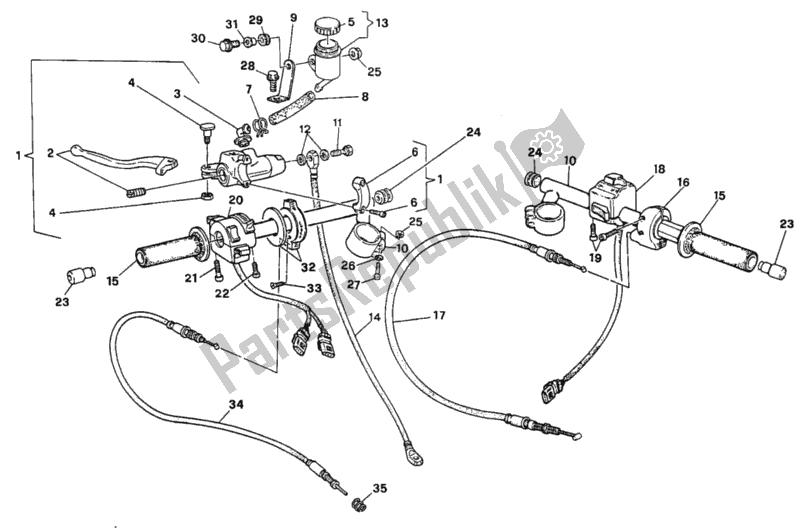 Todas las partes para Manillar de Ducati Superbike 888 1995