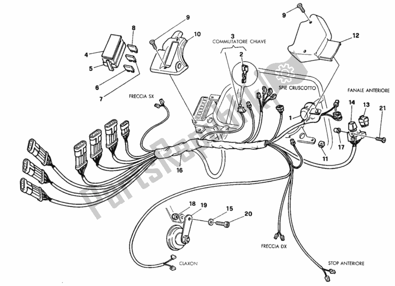 Tutte le parti per il Cablaggio Elettrico del Ducati Superbike 888 1995