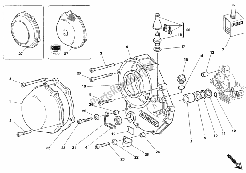 Tutte le parti per il Coperchio Frizione del Ducati Monster 900 1993