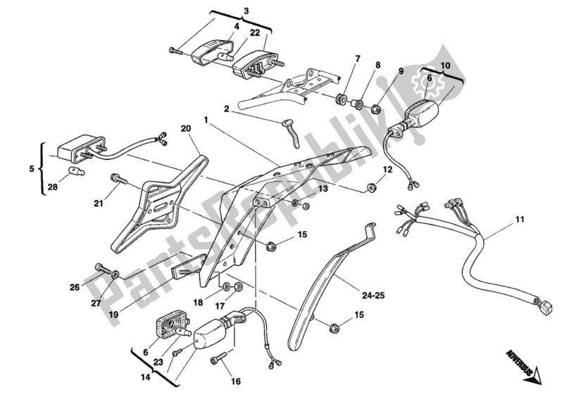 Tutte le parti per il Fanale Posteriore del Ducati Monster 900 1993