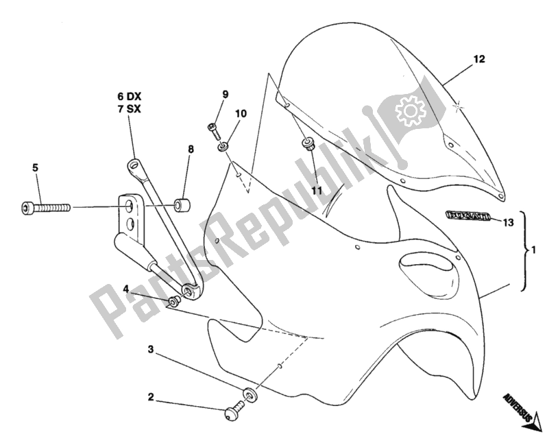 Alle onderdelen voor de Motorkap van de Ducati Monster 900 1994