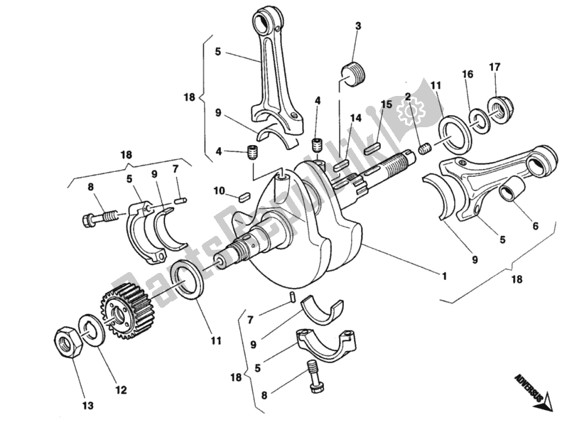 Alle onderdelen voor de Krukas van de Ducati Monster 900 1994