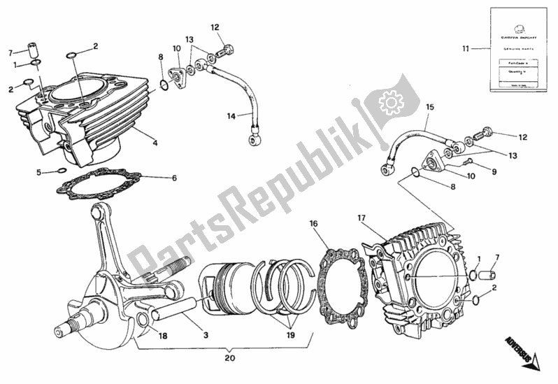 All parts for the Cylinder - Piston of the Ducati Monster 900 1994