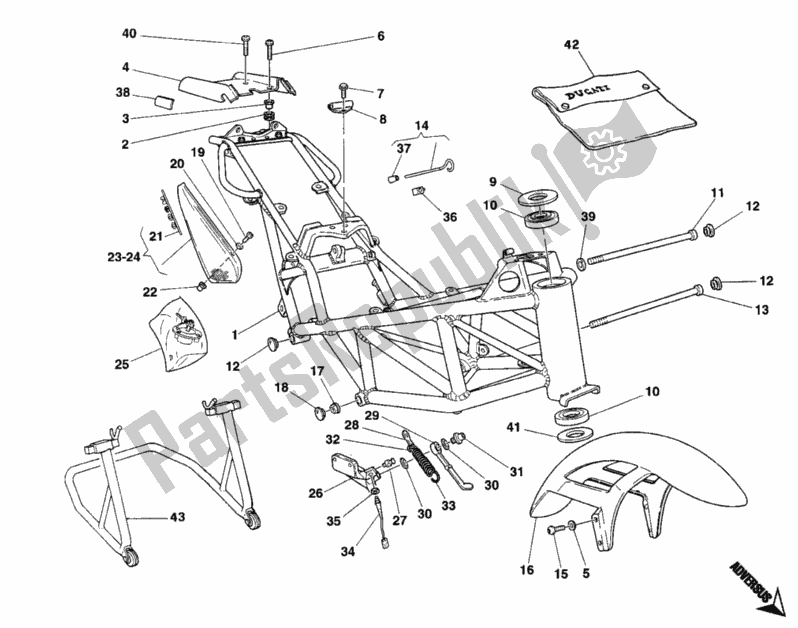 Todas las partes para Marco de Ducati Monster 900 1994