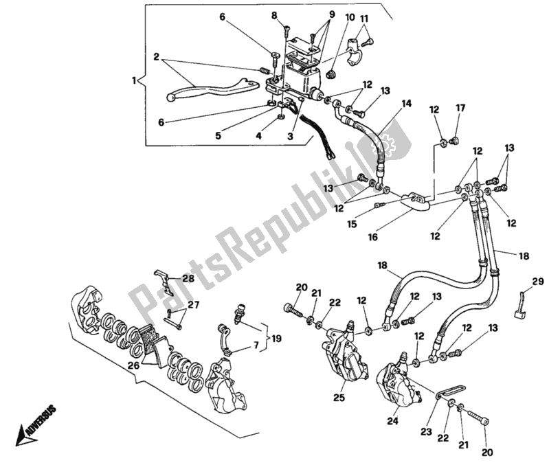 Toutes les pièces pour le Système De Freinage Avant du Ducati Monster 900 1994
