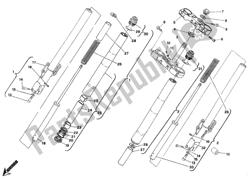 Todas las partes para Horquilla Delantera Marzocchi Dm 009915> de Ducati Monster 900 1994