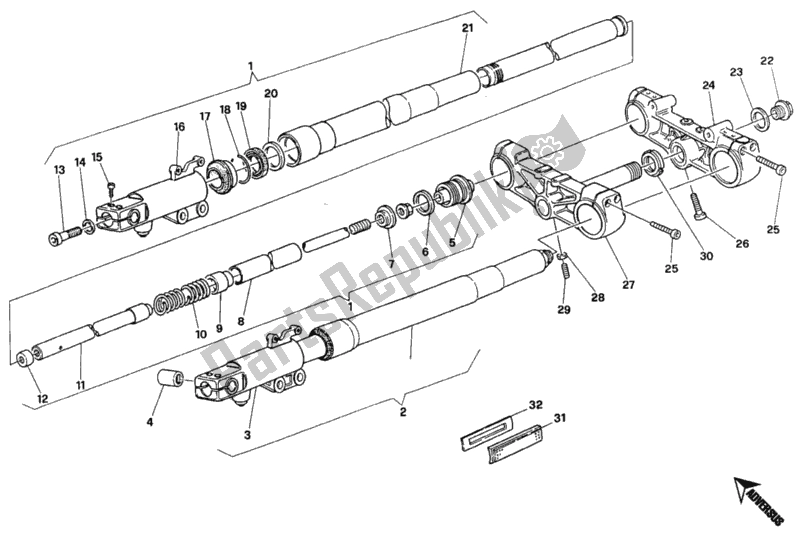 Wszystkie części do Przedni Widelec Showa Fm <009914 Ducati Monster 900 1994