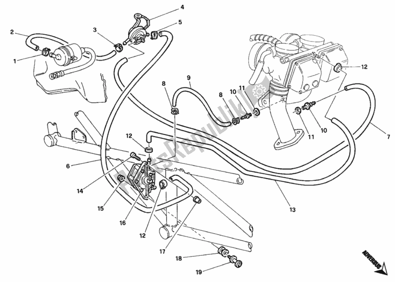 All parts for the Fuel Pump Dm 009915> of the Ducati Monster 900 1994