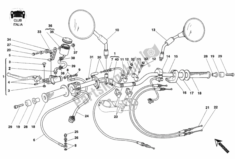 Todas las partes para Manillar Club Italia de Ducati Monster 900 1994