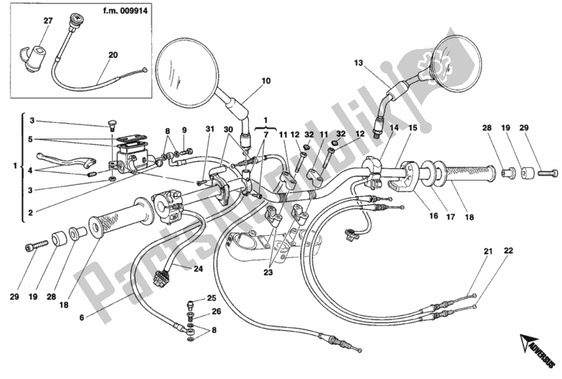 Tutte le parti per il Manubrio del Ducati Monster 900 1994
