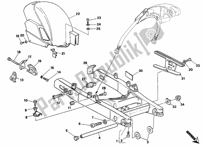 Tutte le parti per il Forcellone Fm <006463 del Ducati Monster 900 1994