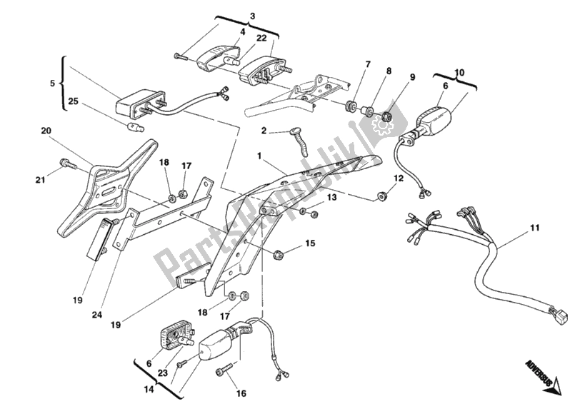 Alle onderdelen voor de Achterlicht Usa van de Ducati Monster 900 1994