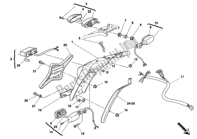 Toutes les pièces pour le Feu Arrière du Ducati Monster 900 1994