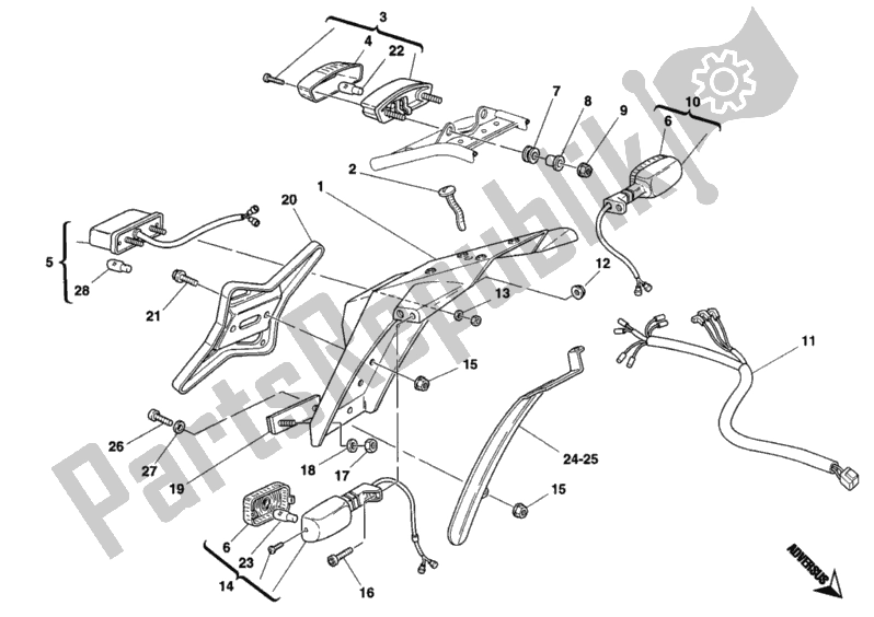 Alle onderdelen voor de Achterlicht van de Ducati Monster 900 1994