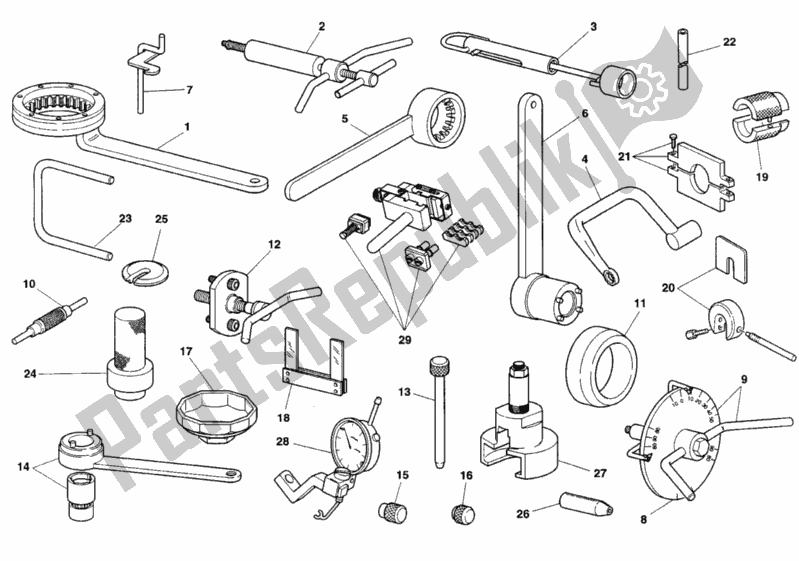 Todas las partes para Taller De Herramientas De Servicio de Ducati Monster 900 1994