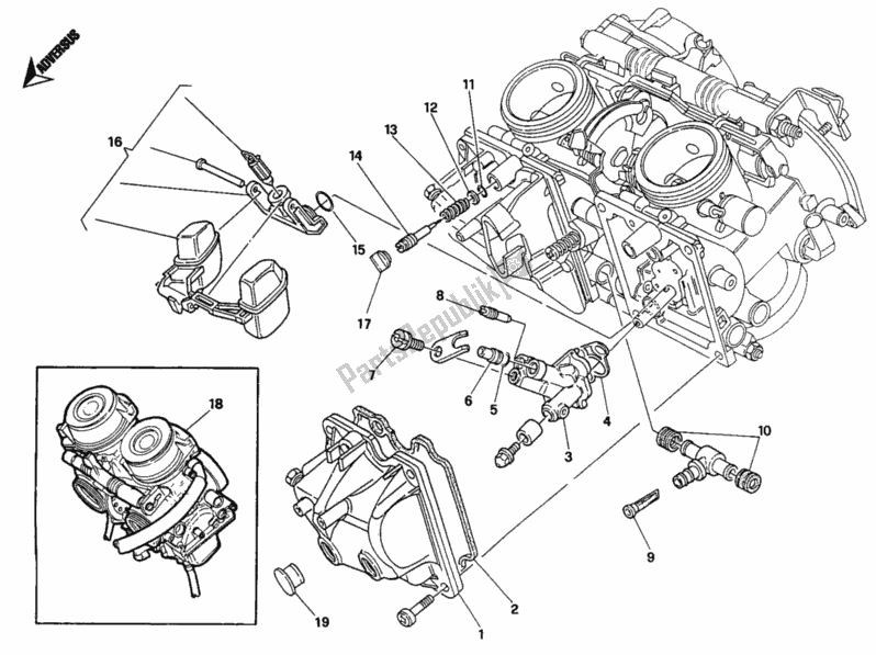 Alle onderdelen voor de Carburator van de Ducati Monster 900 1995