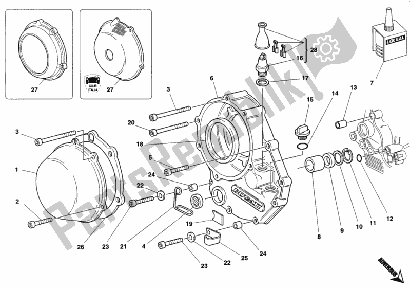 Tutte le parti per il Coperchio Frizione del Ducati Monster 900 1995